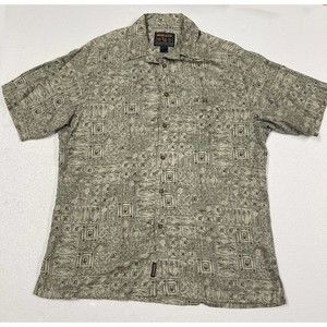Woolrich Shirt Mens Size L  Sleeve Fly Fishing Print 100% Cotton